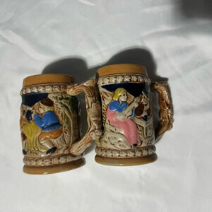 2 Ceramic  Germain-Inspired Beer Steins Made in Japan